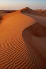 Rippled dunes in the Wahiba Sands at sunset Wahiba Sands-Arabian Peninsula-Oman Art Print
